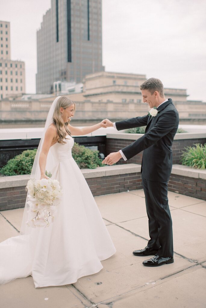 Black Tie Rooftop Wedding at Regions Tower in Downtown Indianapolis